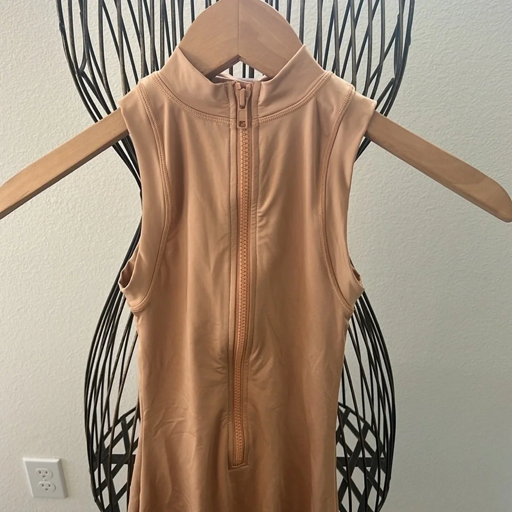 Skims Swim Mock Neck Zip Front Onesie Suit